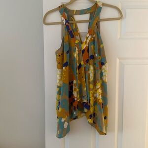 DVF silk floral top, size 6.